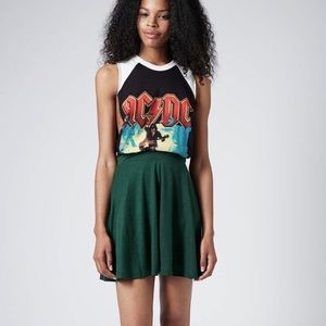 Topshop Heather Green Full & Flippy Skater Skirt